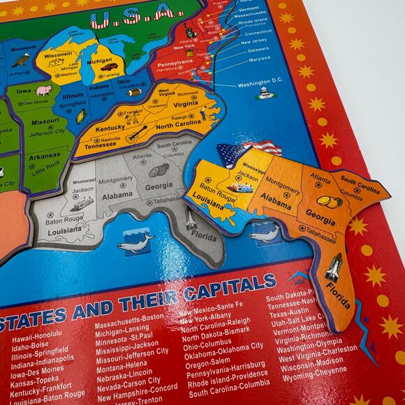 Childrens Puzzle of America States and Their Capitols 10 Piece - Picture 6 of 10